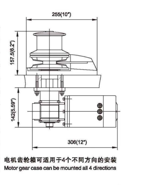 12V 1200W Heavy Duty Highspeed Anchor Winch - Image 6