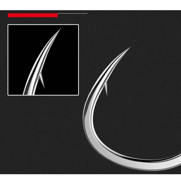 100 pcs 2#-22# Barbed Fish Hook with Ring Circle - Image 6