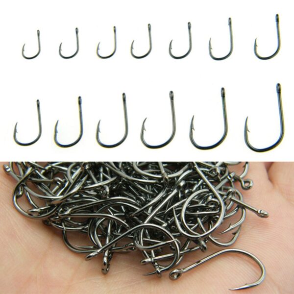 100pcs Stainless Stain Fish/Treble/Catfish/Circle Hooks For Soft Lure - Image 4