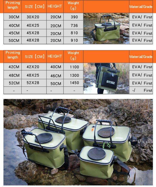 JOSBY Portable Zipper Fishing Bucket - Image 5