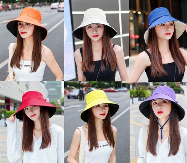 Ladies Wide Brim Bucket Hat - Image 5