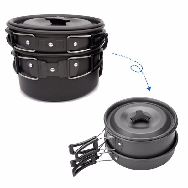 1 Set Outdoor Pots Pans Camping Cookware - Image 2