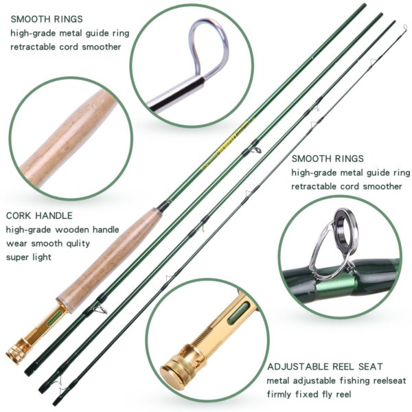 Sougayilang 2.7M UltraLight Fly Fishing Rods LW 5/6 4 Sections - Image 2