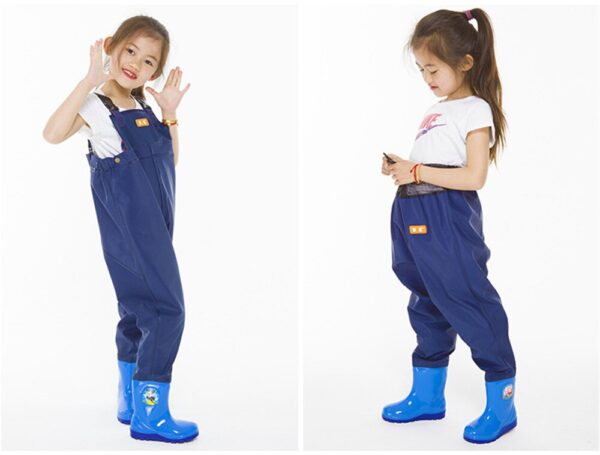 Kids Wader Jumpsuit Waterproof Wading Pants With Rain Boots Garden Beach Fishing Hunting girls boy Wader Trousers - Image 6