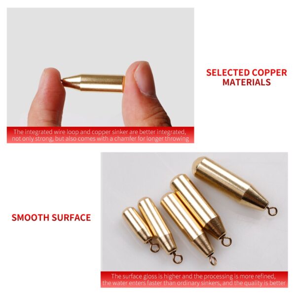 LUSHAZER 5pcs/lot cylinder shape copper weight - Image 2