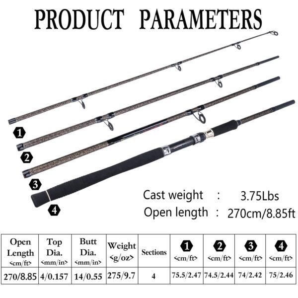 Sougayilang Portable 4 Section Fishing Rod - Image 5