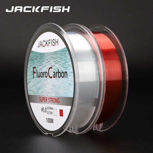 JACKFISH 100M Fluorocarbon Fishing Line  red/clear two colors 4-32LB Carbon Fiber Leader Line - Image 6