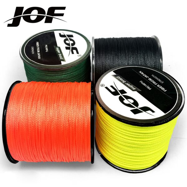 JOF 500M 300M 100M Multicolor PE Braided Wire 8/4 Strands Multifilament Japanese Fishing Line