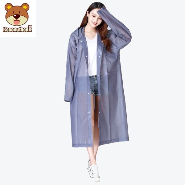 Keconutbear Women's Fashion EVA Long Rain Coat