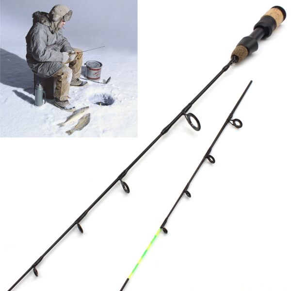 58cm Carbon Fiber Ice Fishing Rod with 2 tips