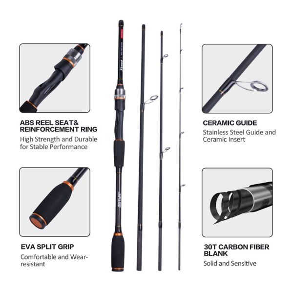 Goture Xceed Spinning Casting Carbon Fishing Rod with Portable Bag - Image 3