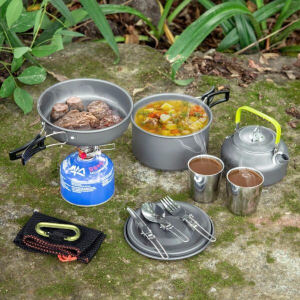 1 Set Outdoor Pots Pans Camping Cookware - Image 6