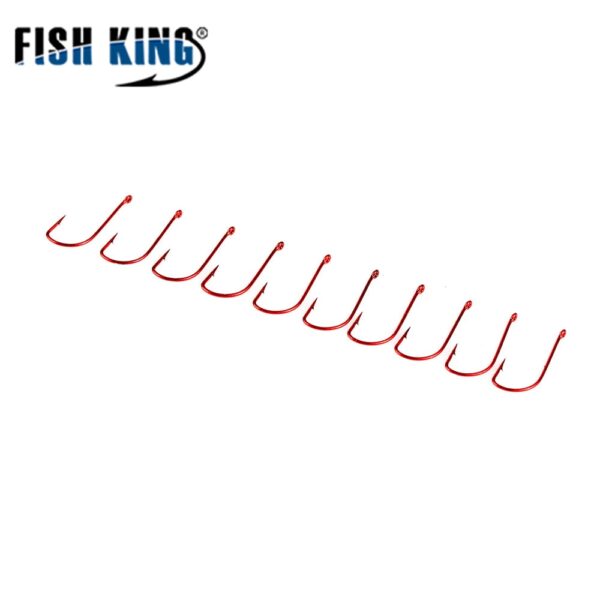 FISH KING 50pcs Fishing Hook SODE Barbed Fishhook High Carbon Steel - Image 5