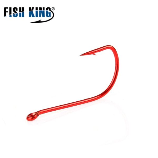 FISH KING 50pcs Fishing Hook SODE Barbed Fishhook High Carbon Steel - Image 6