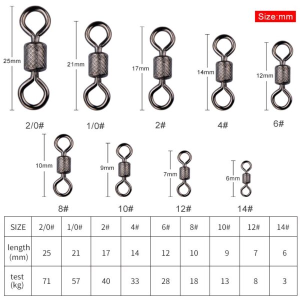 Meredith 50PCS/Lot Fishing Ball Bearing Swivel - Image 4