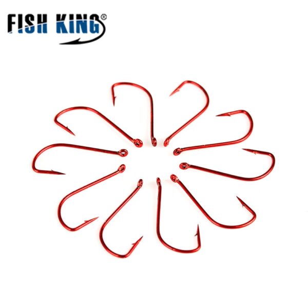 FISH KING 50pcs Fishing Hook SODE Barbed Fishhook High Carbon Steel - Image 4