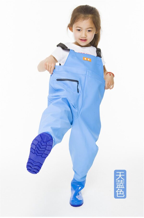 Kids Wader Jumpsuit Waterproof Wading Pants With Rain Boots Garden Beach Fishing Hunting girls boy Wader Trousers - Image 4