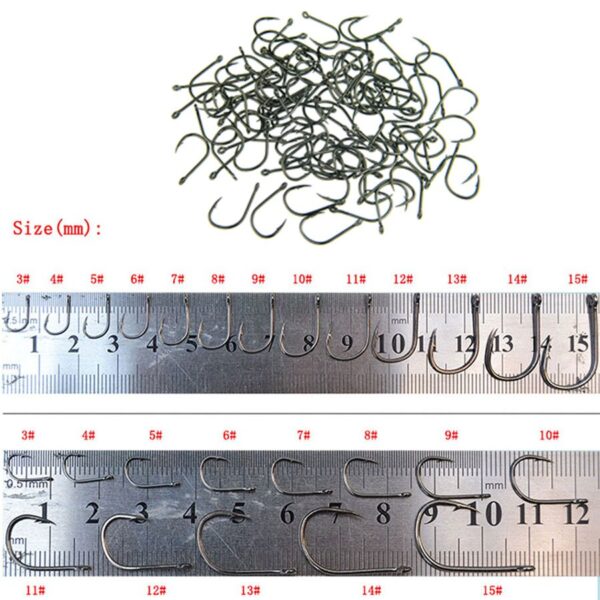 100pcs Stainless Stain Fish/Treble/Catfish/Circle Hooks For Soft Lure - Image 6