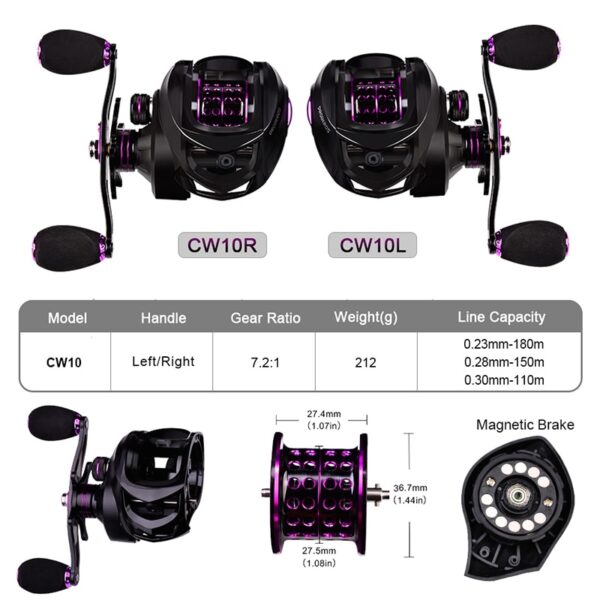 PROBEROS Fishing Reel 7.2:1 High Speed Ultralight Baitcasting Reel - Image 2