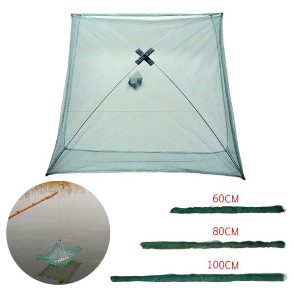 Fishing Net Foldable Folding Mesh Nylon Fishing Net Baits Trap Cast Dip Crab Shrimp Nets Automatic Trap Outdoor Fishnet Portable