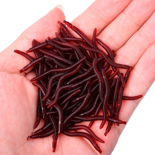 20/50PCS: Lifelike Smell Red Soft Earthworm