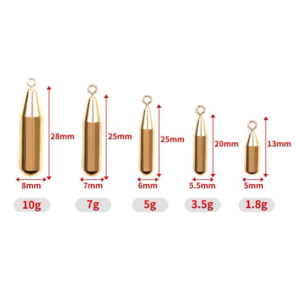 LUSHAZER 5pcs/lot cylinder shape copper weight - Image 3