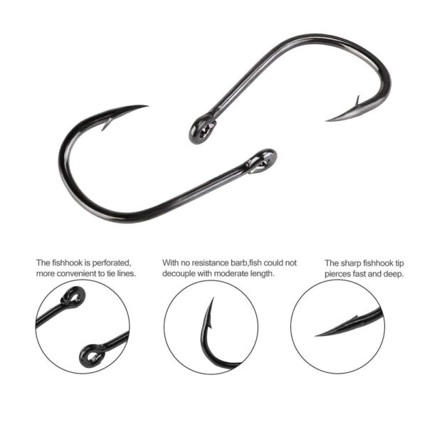 100pcs Fishing Hooks Set Carbon Steel - Image 3