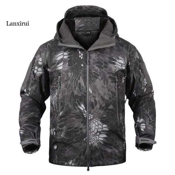 Big & Tall Shark Skin Military Jacket - Image 6