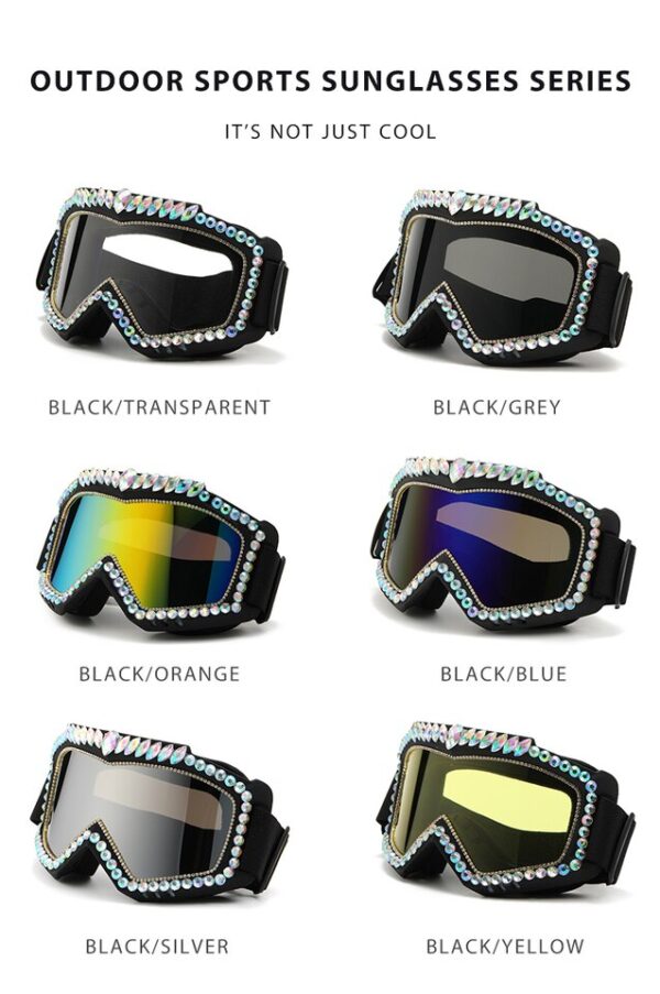 Luxury Rhinestone Snow Goggles - Image 6