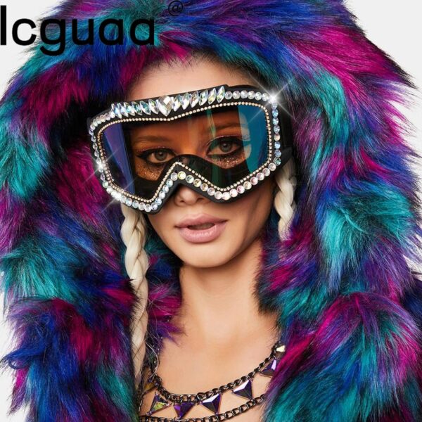 Luxury Rhinestone Snow Goggles - Image 5