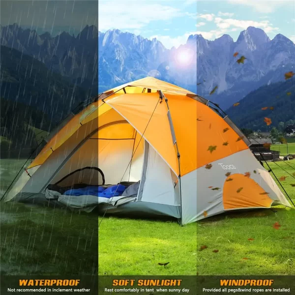 4 Person Automatic Camping Tents Family Outdoor Instant Setup Tent 4 Season Windproof Waterproof Ultralight Portable Pop up Tent - Image 4