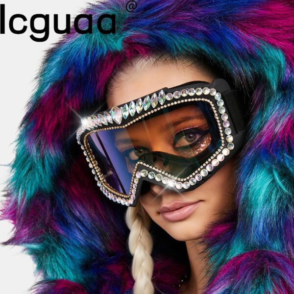 Luxury Rhinestone Snow Goggles - Image 2