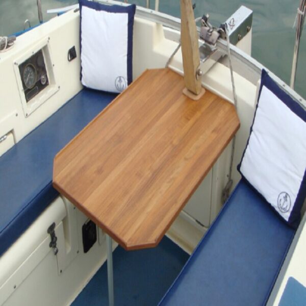 Boat Teak Table Top Rectangular without Caulk-lines - Image 3