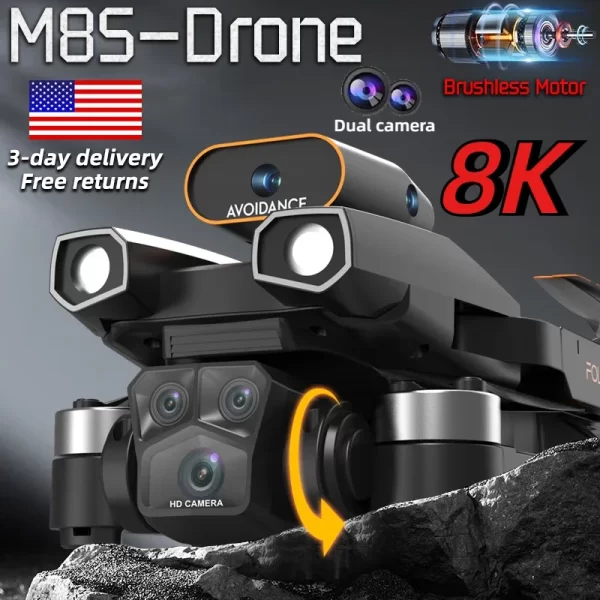 New M8S Obstacle Avoidance Drone Professional Dual Camera 8K High Definition Aerial Photography Remote Toy Control Mini Aircraft